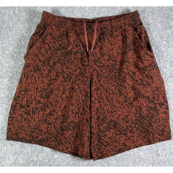 lululemon athletica Other - Lululemon Shorts Mens Large Red Pace Breaker 9" Lined Running Red Abstract Print